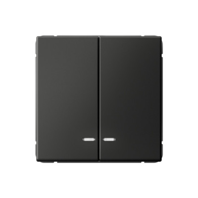 GAL001453 - ARTGALLERY 2-клавишный ВЫКЛЮЧАТЕЛЬ с подсветкой, сх.5а, 10АХ, механизм, БАЗАЛЬТ, Systeme Electric