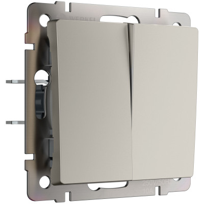 Werkel W1220004/ Выключатель двухклавишный (дымчатый), a069452