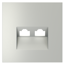 Накладка для розетки компьютерной двойной RJ45+RJ45 кат.6, S70 (сталь), VLS001405