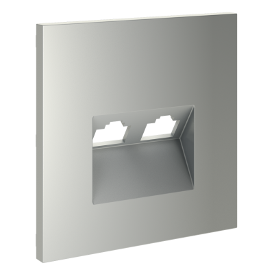 Накладка для розетки компьютерной двойной RJ45+RJ45 кат.6, S70 (сталь), VLS001405