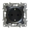 672622 - Розетка с заземлением - Legrand Etika - со шторками 16А 250В винтовые зажимы - антрацит, Legrand