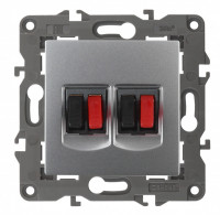 ЭРА 14-3112-03 Elegance Алюминий Розетка Аудио двойная