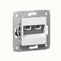 Legrand Информационная розетка - Cariva - 2xRJ45 - категория 6 UTP - White, 773642 Legrand Информационная розетка - Cariva - 2xRJ45 - категория 6 UTP - White, 773642