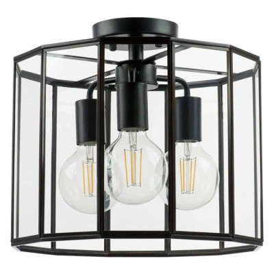 Lightstar 798237 (MX7961-3A) Люстра  GENNI 3х40W E27 ЧЕРНЫЙ МАТОВЫЙ/ПРОЗРАЧНЫЙ (в комплекте)