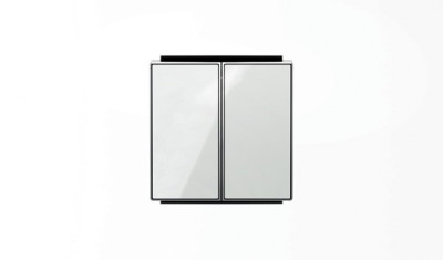 8511 CB - Клавиша для 2-клавишных выключателей/переключателей/кнопок, серия SKY, цвет стекло белое - 2CLA851100A2101