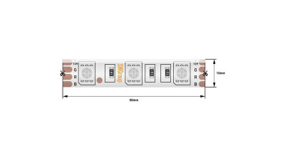 Лента светодиодная стандарт 5050 60LED/м 14.4Вт/м RGB 24В IP68 со скотчем 3М (уп.5м) SWG Standard 00-00013189