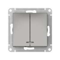ATN000953S - ATLASDESIGN 2-клавишный ВЫКЛЮЧАТЕЛЬ с подсветкой, сх.5а, 10АХ, мех., быстрозажим. клем., СТАЛЬ, Systeme Electric ATN000953S - ATLASDESIGN 2-клавишный ВЫКЛЮЧАТЕЛЬ с подсветкой, сх.5а, 10АХ, мех., быстрозажим. клем., СТАЛЬ, Systeme Electric