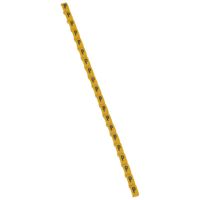 Legrand Маркер Duplix - чёрная маркировка на желтом фоне - заглавная буква P, 038425