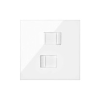 Simon 10020111-130 Кит 1 пост, фронт. Накладка на 2 розетки RJ45 цвета белый глянец S100