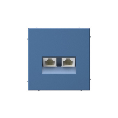 GAL001185 - ARTGALLERY РОЗЕТКА двойная компьютерная RJ45+RJ45, кат. 5е, механизм, АКВАМАРИН, Systeme Electric