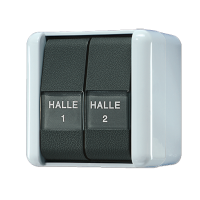 Выключатель для накладного монтажа сдвоенный с полем для надписи IP44, 805NAW