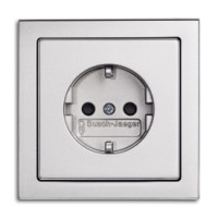 ABB Розетка 2к+з, цвет - алюминий, серия Future Linear