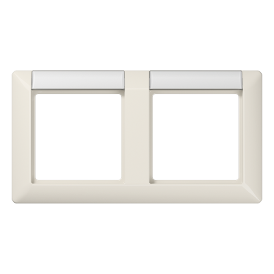 Рамка 2-кратная с полем для надписи для горизонтальной установки; слоновая кость, AS5820NA