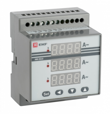 Амперметр AD-G33 цифровой на DIN трехфазный EKF PROxima  (без поверки