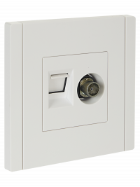 FORTE&PIANO Роз. двойная TV+RJ45 кат.5E FP236 бел. IEK, FP-AK20-1-K01