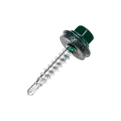 KRANZ Саморез кровельный 4,8х29мм, окрашенный RAL 6005, короб (250 шт/уп), 1204-4829-3