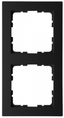 Рамка G-Classic  2-постовая, цвет черный матовый (soft touch), G1002PB, Jasmart Electric