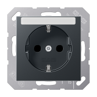 Розетка SCHUKO® 16A 250V с полем для надписи; термопласт; матовый антрацит, A1520BFNAANM Розетка SCHUKO® 16A 250V с полем для надписи; термопласт; матовый антрацит, A1520BFNAANM