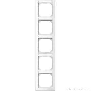 M-Smart Рамка 5-ная вертик. с полем для надписи, бел.