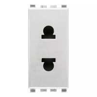 Vimar Розетка SICURY 2P 16A USA+EU o4,8MM ,серебро матовое, 20234.N