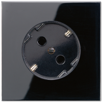 Штепсельная розетка SCHUKO 16A, 250V~ с поворотом на 45°; чёрная, LS520-45SW