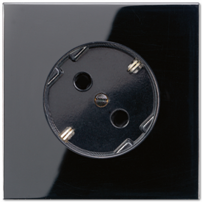 Штепсельная розетка SCHUKO 16A, 250V~ с поворотом на 45°; чёрная, LS520-45SW