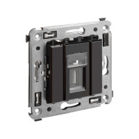 4402403 - ДКС USB 2.0 розетка одинарная в стену, тип А-А, "Avanti", "Черный квадрат"