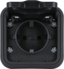 Donel W55 Рамка с крышкой для скрытой установки розетки одиночный, антрацит, IP55, серия (тип) DIP55 , DIP62028 Donel W55 Рамка с крышкой для скрытой установки розетки одиночный, антрацит, IP55, серия (тип) DIP55 , DIP62028