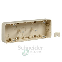 коробка для открыт монтажа, 3 поста беж.