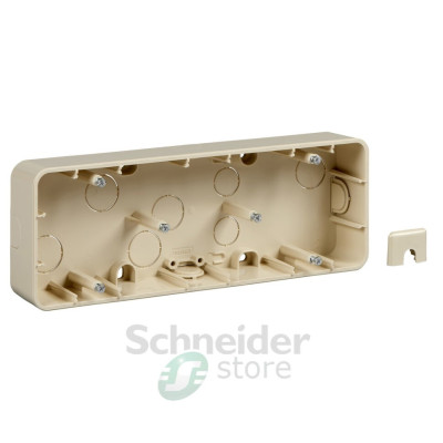 коробка для открыт монтажа, 3 поста беж.