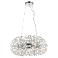 LUSSOLE ALASKA Люстра подвесная, цвет основания - хром, плафон - стекло (цвет - прозрачный), 16x40W G9, LSP-8339