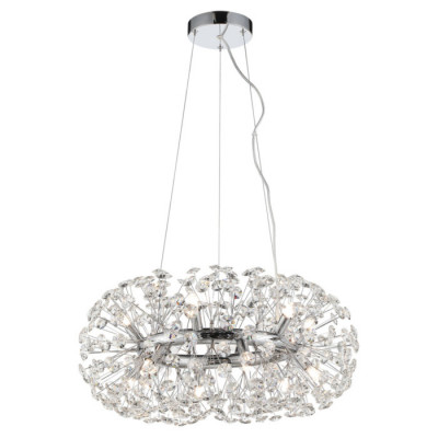 LUSSOLE ALASKA Люстра подвесная, цвет основания - хром, плафон - стекло (цвет - прозрачный), 16x40W G9, LSP-8339