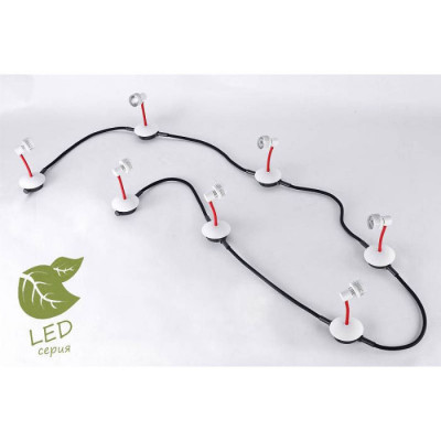 LUSSOLE BAY SHORE Трековый светильник, цвет основания - белый, плафон - металл (цвет - белый), 7x5,5W GU10, GRLSP-9818-07