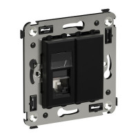 4412313 - ДКС Телефонная розетка RJ-12 в стену одинарная, "Avanti", "Черный матовый"