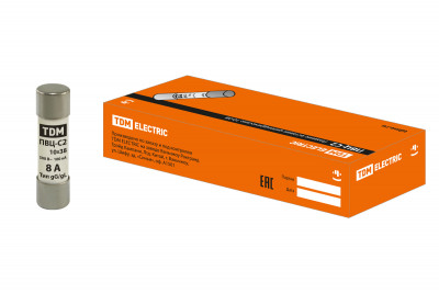 Плавкая вставка ПВЦ-С2 10х38 8А TDM Electric, SQ0729-0006