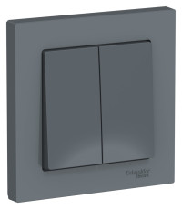 ATN000752 - ATLASDESIGN 2-клавишный ВЫКЛЮЧАТЕЛЬ, сх.5, 10АХ, в сборе, ГРИФЕЛЬ, Systeme Electric