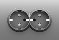 Donel S08 серый графит накладка для розетки 2-й с заземлением, со шторками 16A 250 В~,серия DB, DS22259