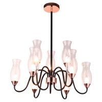 LUSSOLE MANITOBA Люстра потолочная, цвет основания - черный, плафон - стекло (цвет - прозрачный), 9x5W G9, GRLSP-8290