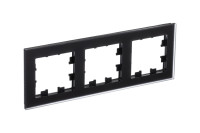 ATN331003 - ATLASDESIGN NATURE 3-постовая РАМКА, МАТОВОЕ ОРГАНИЧЕСКОЕ СТЕКЛО ЧЕРНЫЙ, Systeme Electric
