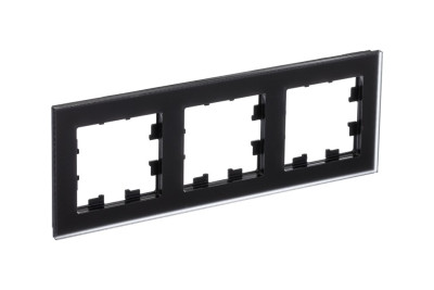 ATN331003 - ATLASDESIGN NATURE 3-постовая РАМКА, МАТОВОЕ ОРГАНИЧЕСКОЕ СТЕКЛО ЧЕРНЫЙ, Systeme Electric
