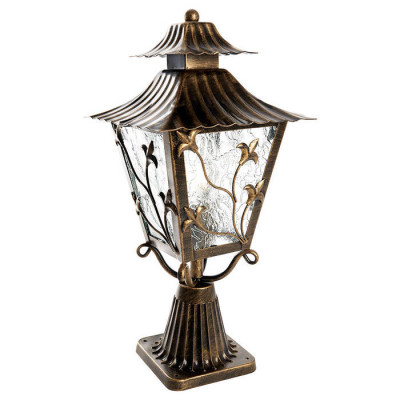 Светильник садово-парковый, 60W 230V E27 черное золото, PL634, Feron 11644