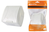 Розетка 2П+3 открытой установки IP54 16А с  крышкой белая "Селигер" TDM Electric, SQ1818-0013