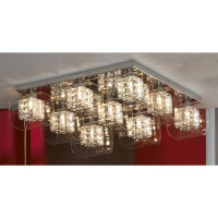 LUSSOLE SORSO Люстра потолочная, цвет основания - хром, плафон - стекло (цвет - прозрачный), 9x40W G9, LSC-8007-09