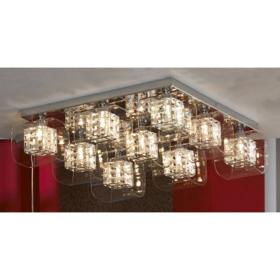 LUSSOLE SORSO Люстра потолочная, цвет основания - хром, плафон - стекло (цвет - прозрачный), 9x40W G9, LSC-8007-09