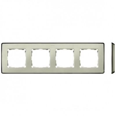 Simon S82Detail Рамка 4-ная, сл. кость, основание шампань, 8201640-248