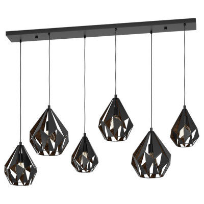 43846 Подвесной потолочный светильник (люстра) CARLTON 1, 6Х40W, E27, L1455, B385, H1070, сталь, чер