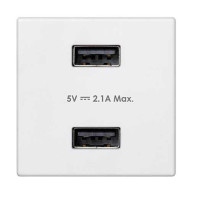 Simon SConnect Зарядное устройство 2хUSB, К45, 5 В, 2,1 А, белый, K126E-9