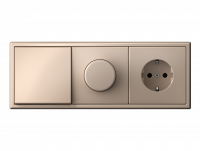 Systeme Electric ArtGallery Блок на три поста, электричская розетка, светорегулятор, выключатель 1-клавишный, цвет песочный Systeme Electric ArtGallery Блок на три поста, электричская розетка, светорегулятор, выключатель 1-клавишный, цвет песочный