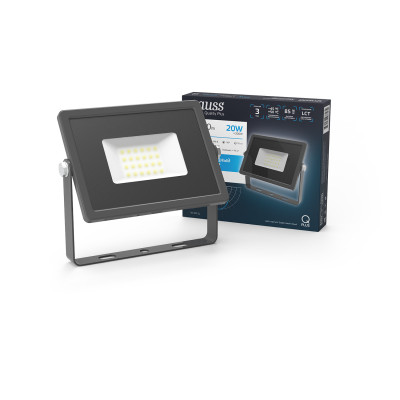 Прожектор Gauss Qplus 20W 1700lm 6500K 200-240V IP65 графитовый LED 1/20, 690511320