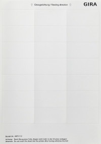 2872112 Gira Листы для надписей 33,5x67 мм